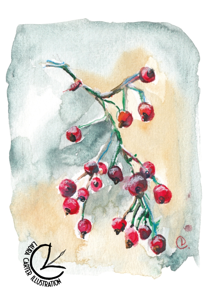 Winter berries painting
