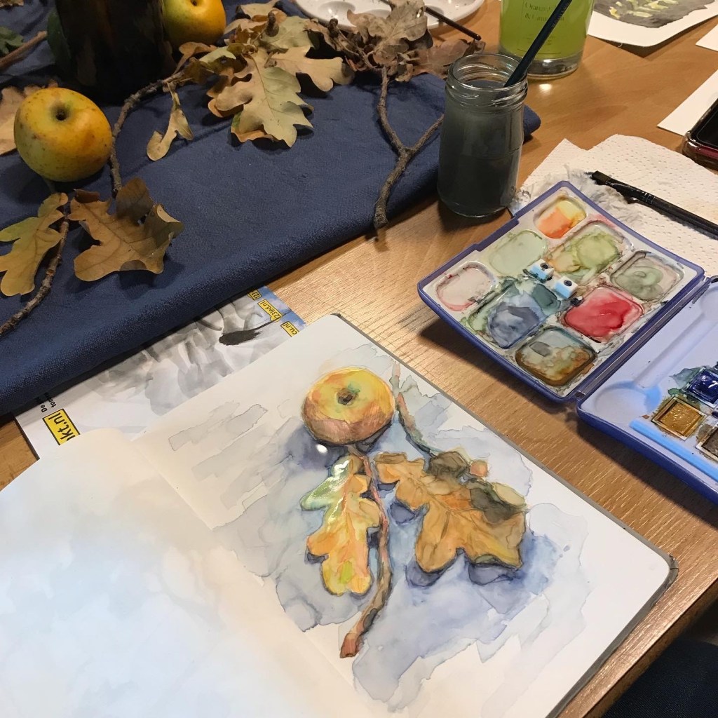 Scenes from watercolour workshops